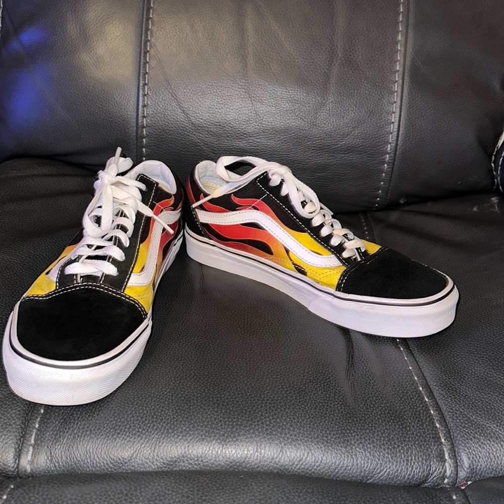 fire flame old skool vans